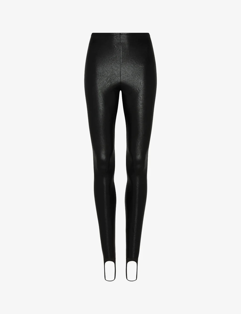 Fashionkilla stirrup leggings with waist detail in black