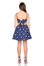 POLA DOT POPLIN TIRE BACK MINI DRESS - Midnight/Sugar