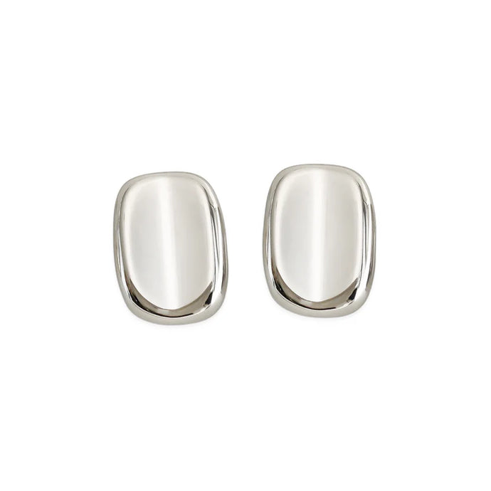 ROUNDED RECTANGLE STUDS - Silver