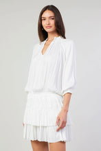 AURELIE PLEATED MINI DRESS - White