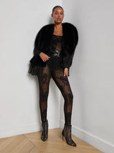 NATHALIA FAUX FUR CAPE - Black