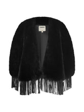 NATHALIA FAUX FUR CAPE - Black