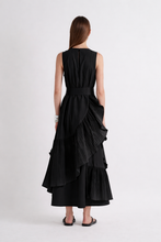 RUFFLE MAXI DRESS - Black