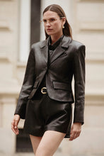 VALENTINA MICRO LEATHER BLAZER - Black