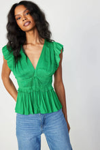 MARA PLEATED BLOUSE - Deep Spring Green