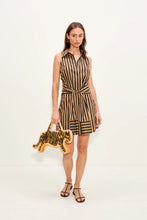 INNA SLEEVELESS POPLIN MINI DRESS - Black/Tan