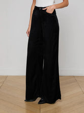 QUINCY WIDE LEG CORDUROY DENIM - Black