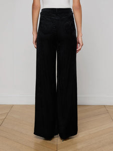QUINCY WIDE LEG CORDUROY DENIM - Black