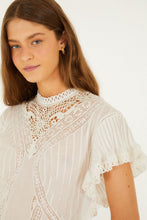 BLOUSE WITH APPLIQUES - Off-White