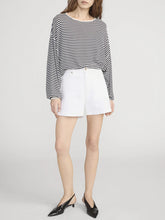 THE STRIPED SLOUCHY SWEATER - Cream Multi