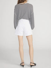 THE STRIPED SLOUCHY SWEATER - Cream Multi