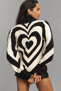 HEART GRADIENT KNIT SWEATER