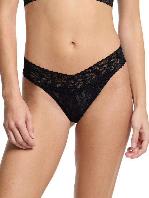 ORIGINAL RISE LACE THONG - Black