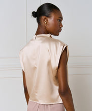 SLEEVELESS DRAPED TOP- Vanilla