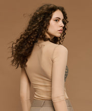 BODYSUIT WITH RHINESTONES- Beige