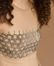 BODYSUIT WITH RHINESTONES- Beige