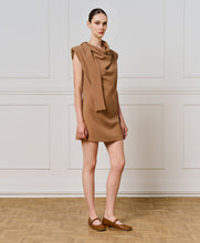 SLEEVELESS MINI DRESS- Camel