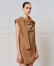 SLEEVELESS MINI DRESS- Camel