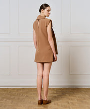 SLEEVELESS MINI DRESS- Camel