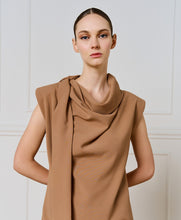 SLEEVELESS MINI DRESS- Camel