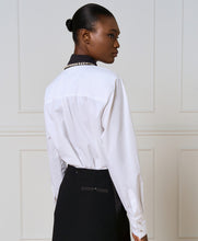 SHIRT WITH DETACHABLE RHINESTONE- White