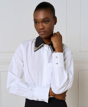 SHIRT WITH DETACHABLE RHINESTONE- White