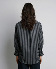 STRIPED SHIRT WITH RHINESTONES- White