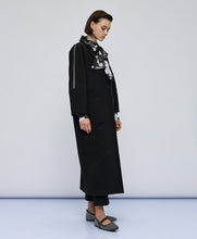 LONG COAT WITH TRIM- Black