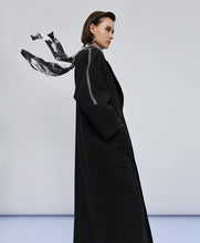 LONG COAT WITH TRIM- Black