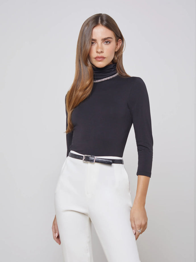 AJA TURTLENECK 3/4 SLEEVE - Black