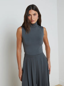 CECI SLEEVELESS TURTLENECK - Dark Shadow