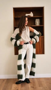 KAY CARDIGAN - Khaki Stripe