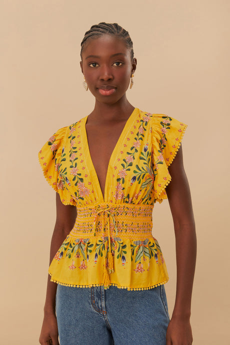 DELICATE FLOWERS YELLOW TOP