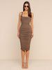 ANYA MIDI DRESS - Dark Cardamom