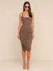 ANYA MIDI DRESS - Dark Cardamom