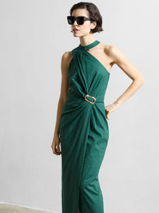 ASPEN LINEN DRESS - Jade