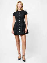 SPECKLED TWEED MINI DRESS - Black