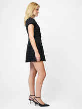 SPECKLED TWEED MINI DRESS - Black