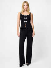 AZRA PEPLUM BOW TOP - Black