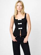 AZRA PEPLUM BOW TOP - Black