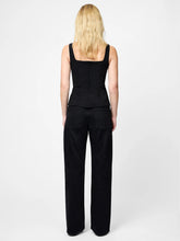 AZRA PEPLUM BOW TOP - Black