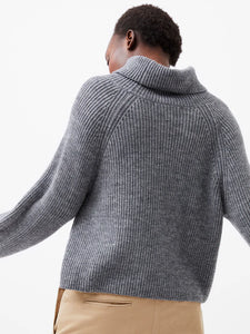 MERSAI ROLL NECK SWEATER - Stone Grey