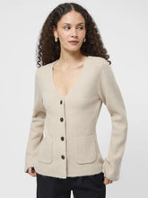 ELLIE V-NECK CARDI - Oatmeal