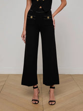 MADRID WIDE LEG KNIT PANT - Black/Gold