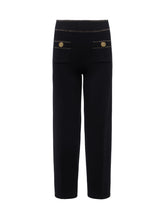MADRID WIDE LEG KNIT PANT - Black/Gold