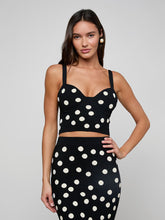 TULA KNIT BRA TOP - Black/Ecru Polka Dot