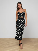 TULA KNIT BRA TOP - Black/Ecru Polka Dot
