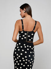 TULA KNIT BRA TOP - Black/Ecru Polka Dot