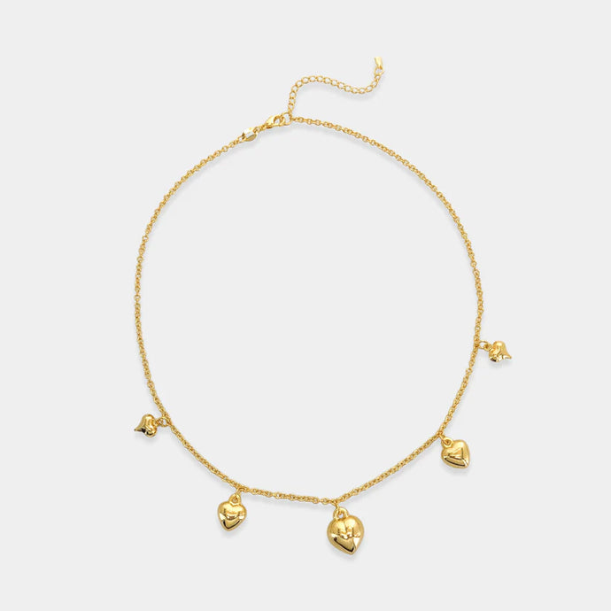 PUFF HEART NECKLACE - Gold