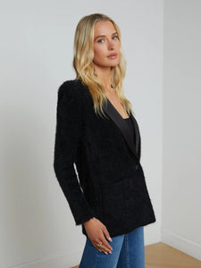 BAILEIGH TEXTURED KNIT BLAZER - Black